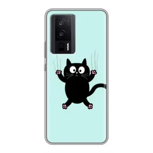 Силіконовий чохол з котиком для Xiaomi POCO F5 Pro (Падаючий кіт)