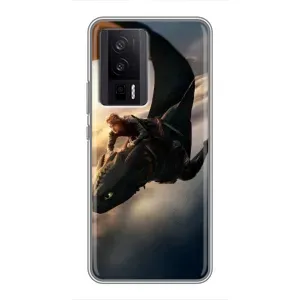 Чехол дракон Беззубик для Xiaomi POCO F5 Pro (Полет Беззубика)