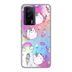 Чехол Unicorn на Xiaomi POCO F5 Pro (Радуга и Единорог)