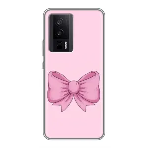Чехол банты для Xiaomi POCO F5 Pro (Розовый бантик)