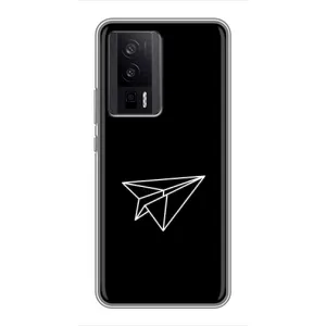 Чохол з картинками на чорному фоні для Xiaomi POCO F5 Pro (Літак)