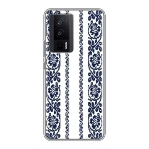 Силиконовый Чехол на Xiaomi POCO F5 Pro с картинкой Вышиванки (Синяя вышиванка)