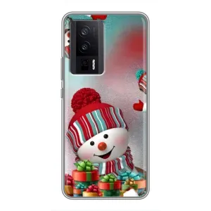Чехлы на Новый Год Xiaomi POCO F5 Pro (Снеговик в шапке)