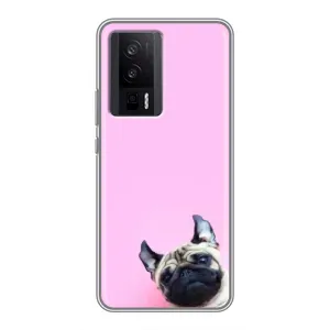 Бампер для Xiaomi POCO F5 Pro з картинкою "Песики" (Собака на рожевому)