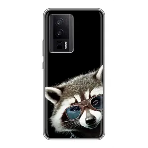 Силіконовий Чохол з Энотами на Xiaomi POCO F5 Pro (Стильний Єнот)