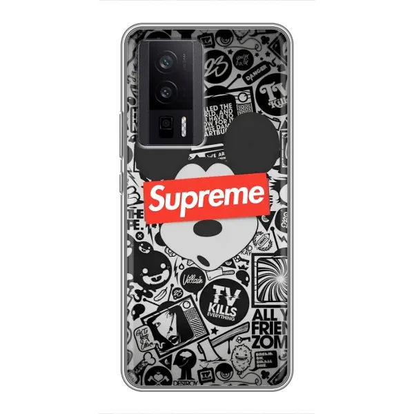 Чехол с рисунком «Supreme Маус» для Xiaomi POCO F5 Pro Чехол с рисунком «Supreme Маус» для Xiaomi POCO F5 Pro