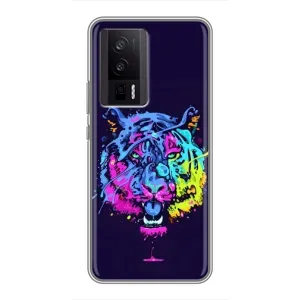 Силіконовий бампер з картинкою звірів для Xiaomi POCO F5 Pro (Тигр-Арт)