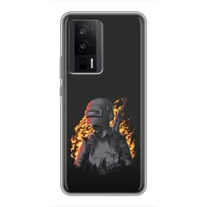Чохол з картинкою "Герой Pubg" на Xiaomi POCO F5 Pro (В полум'ї)