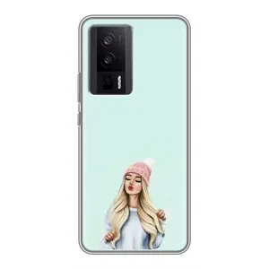 Силиконовый Чехол на Xiaomi POCO F5 Pro с картинкой Стильных Девушек (В шапке)