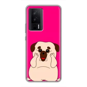 Чохол (ТПУ) Милі песики для Xiaomi POCO F5 Pro (Веселий Мопсік)