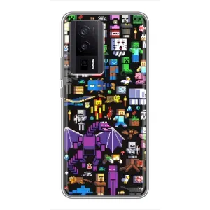 Чохол майнкрафт для Xiaomi POCO F5 Pro (Усі персонажі)