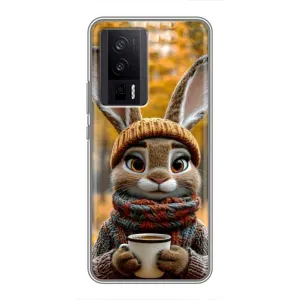 Друкований чохол 'Звірята з кавою' для Xiaomi POCO F5 Pro (Зайчик з кавою)