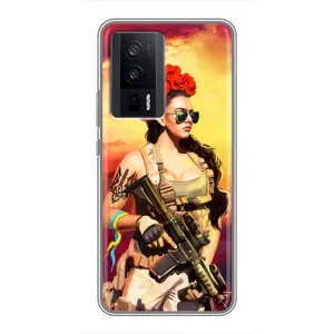 ЗСУ Чохли (TPU) для Xiaomi POCO F5 Pro (Жінка солдат)
