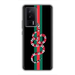 Чохли бренд ГУЧЧІ для Xiaomi POCO F5 Pro (Змій Гуччі)
