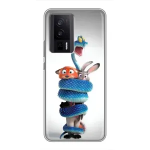 Силіконовий чохол з принтом Зоотрополіс для Xiaomi POCO F5 Pro (Змія Зоо)