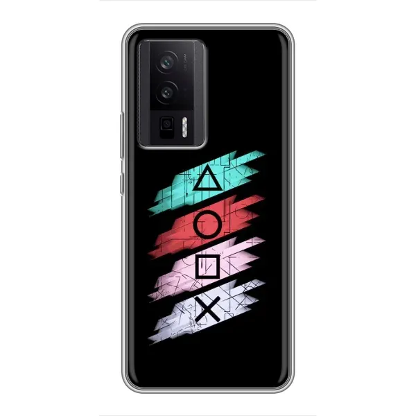 Чехол с рисунком «Значки Sony» для Xiaomi POCO F5 Pro Чехол с рисунком «Значки Sony» для Xiaomi POCO F5 Pro