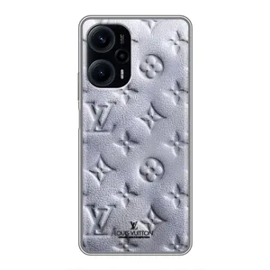 Текстурный Чехол Louis Vuitton для Поко Ф5 (Белый ЛВ)