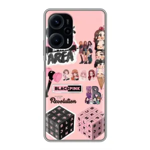 Чехлы с картинкой для Xiaomi POCO F5 (BLACK PINK коллаж)