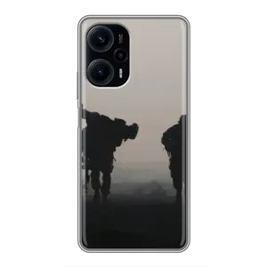 Чехлы на военную тематику для Xiaomi POCO F5 (Бой солдат)