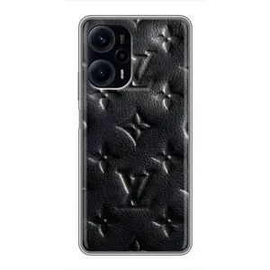 Текстурный Чехол Louis Vuitton для Поко Ф5 (Черный ЛВ)