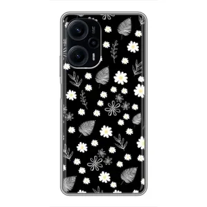 Чохли з тематикою "КВІТИ" на Xiaomi POCO F5 (цвітіння на чорному)
