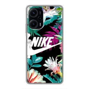 Силиконовый Чехол на Xiaomi POCO F5 с картинкой Nike (Цветочный Nike)