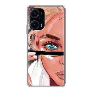 Силіконовый Чохол на Xiaomi POCO F5 з картинкой Модных девушек (Дівчина та вії)