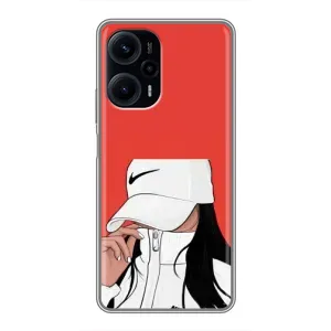 Силіконовый Чохол на Xiaomi POCO F5 з картинкой Модных девушек (Дівчина Nike)