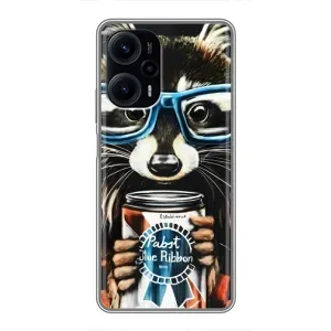 Силиконовый Чехол с Енотами на Xiaomi POCO F5 (Енот в очках)