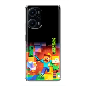 Чехлы для Xiaomi POCO F5 (Персонажи Майн Крафт) (Герой Майнкрафт)