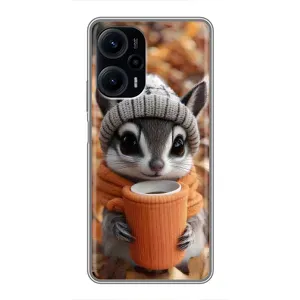 Печатный чехол «Зверята с кофе» для Xiaomi POCO F5