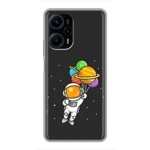 Силиконовый Чехол с принтом "Космонавты" на Xiaomi POCO F5 (Космонавт с шариками)