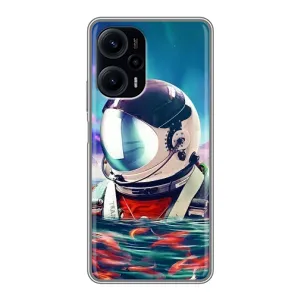 Силиконовый Чехол с принтом "Космонавты" на Xiaomi POCO F5 (Космонавт в воде)