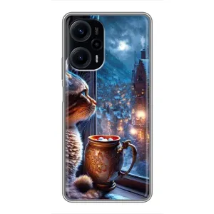Чехлы на Новый Год Xiaomi POCO F5 (Кот новогодний)