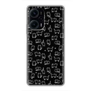 Чохол на тематику: Коти для Xiaomi POCO F5 (Котики на чорному)