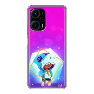 Чехол Бравл Старс для Xiaomi POCO F5 (Леон в костюме Акулы)