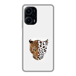 Чохол з леопардовим принтом на Xiaomi POCO F5 (Леопард на білому)