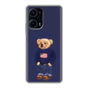 Чехлы Мишка Тедди для Поко Ф5 (Мишка USA)