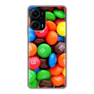 Чехол с изображением вкусной еды для Xiaomi POCO F5 (Разноцветные M&M'S)