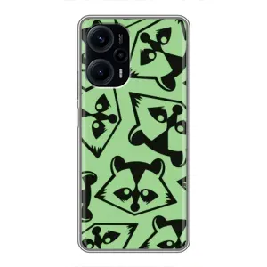 Силиконовый Чехол с Енотами на Xiaomi POCO F5 (Мордочки Енота)