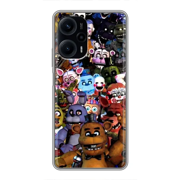 Чехол с рисунком «Персонажи Фредди» для Xiaomi POCO F5 Чехол с рисунком «Персонажи Фредди» для Xiaomi POCO F5