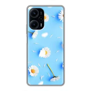 Чохол з Квітами для Xiaomi POCO F5 (ромашки на блакитному)