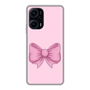 Чехол банты для Xiaomi POCO F5 (Розовый бантик)