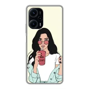 Силіконовый Чохол на Xiaomi POCO F5 з картинкой Модных девушек (З напоєм)