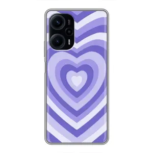 Чехлы с тематикой "Маленькие Сердечки" на Xiaomi POCO F5 (Сердце фиолет)