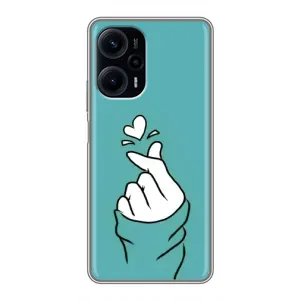 Чехлы (Знак сердечка) на Xiaomi POCO F5 (Сердечко на бирюзовом)
