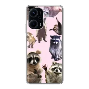 Силиконовый Чехол с Енотами на Xiaomi POCO F5 (Смешные Еноты)