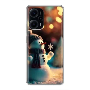 Чехлы на Новый Год Xiaomi POCO F5 (Снеговик праздничный)