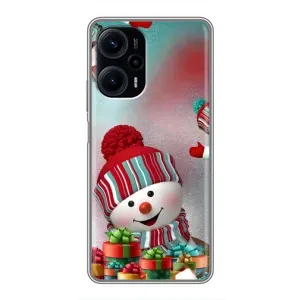Чехлы на Новый Год Xiaomi POCO F5 (Снеговик в шапке)