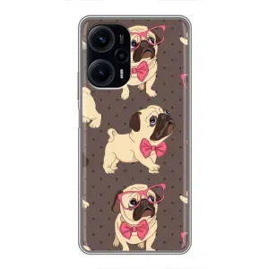 Чехол (ТПУ) Милые собачки для Xiaomi POCO F5 (Собачки Мопсики)